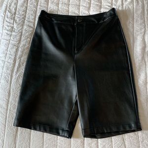 Faux Leather Bermuda Shorts